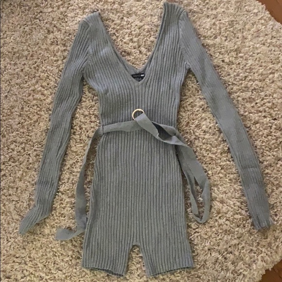 Fashion Nova Gray Ribbed Jumpsuit - Picture 5 of 5